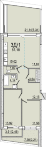Планировка 3Д-1