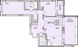 Планировка 3А