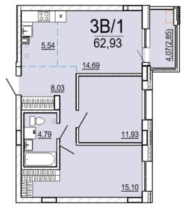 Планировка 3В-1