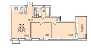 Планировка 3К